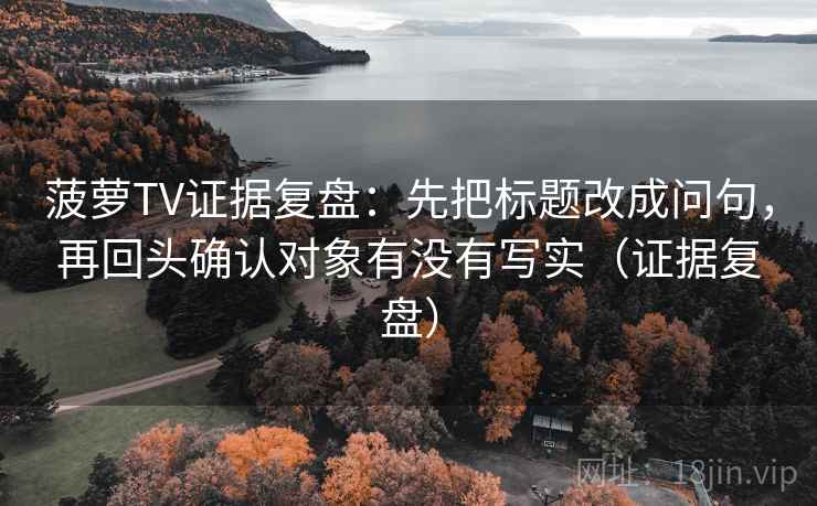 菠萝TV证据复盘：先把标题改成问句，再回头确认对象有没有写实（证据复盘）