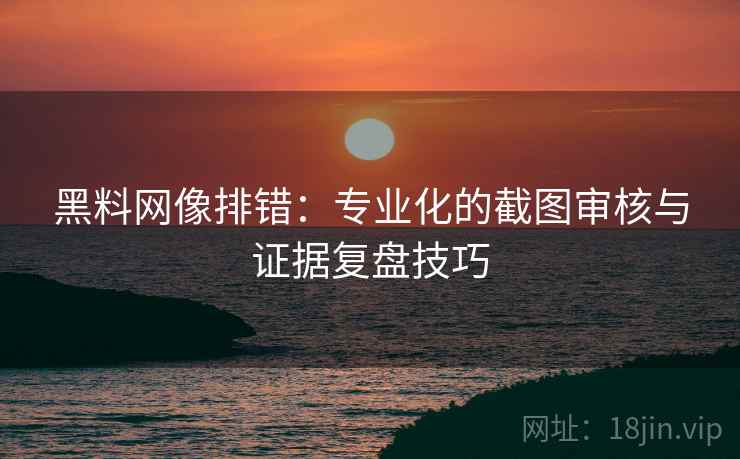 黑料网像排错:专业化的截图审核与证据复盘技巧 黑料网像排错:专业化的截图审核与证据复盘技巧