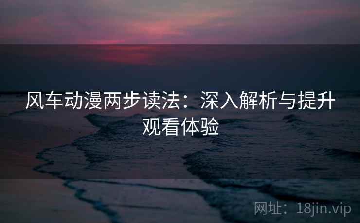 风车动漫两步读法:深入解析与提升观看体验 风车动漫两步读法:深入解析与提升观看体验